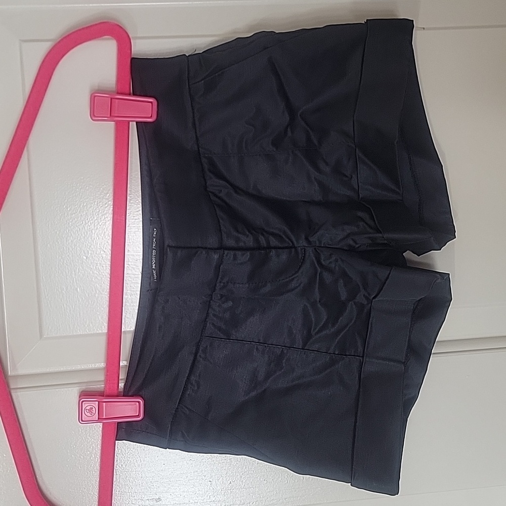 Black satin shorts